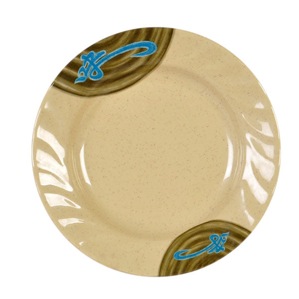 10-1/2" Melamine Curved Rim Plate, Wei