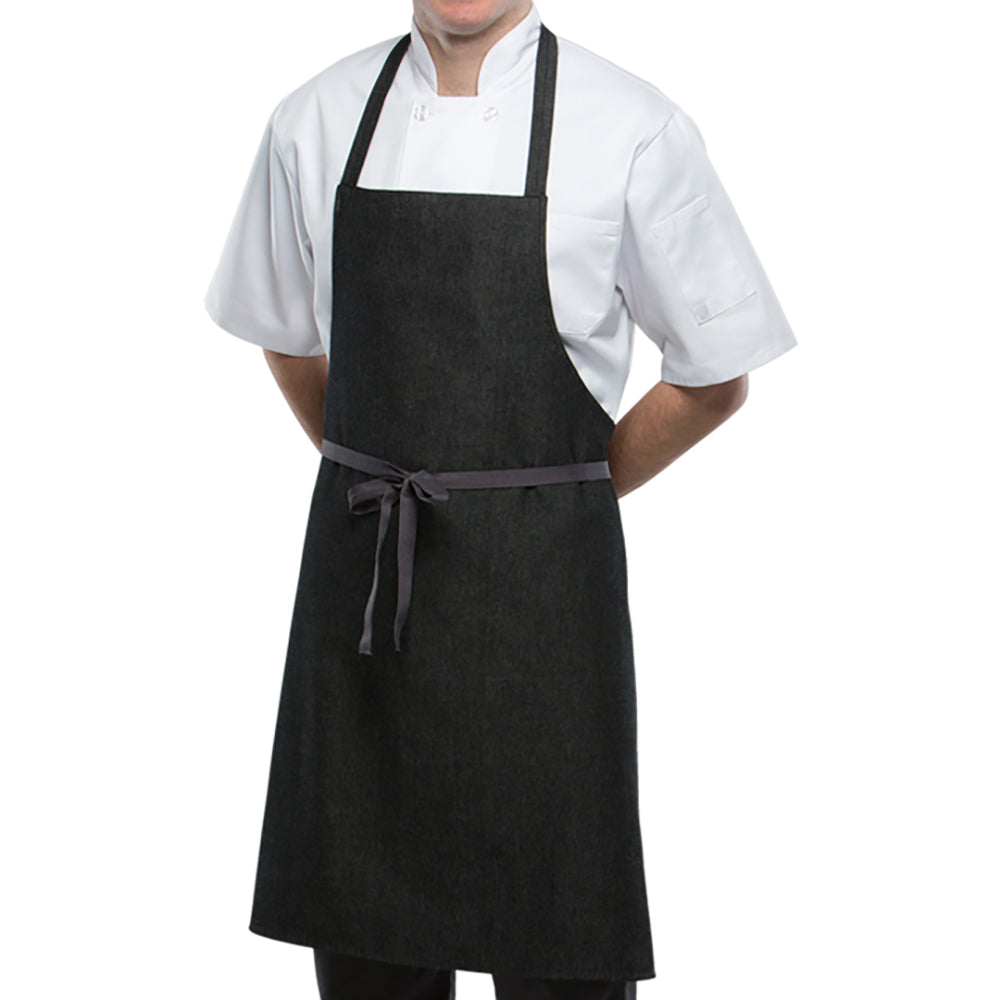 Apron Cotton Bib 35"x30", Black Denim