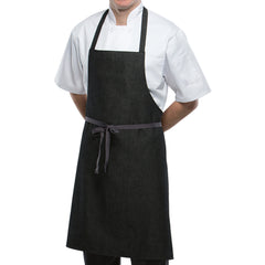 Apron Cotton Bib 35"x30", Black Denim