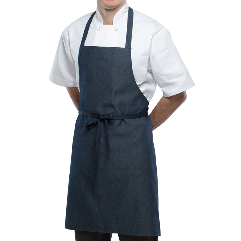 Apron Cotton Bib 35L x 30"W Blue Denim