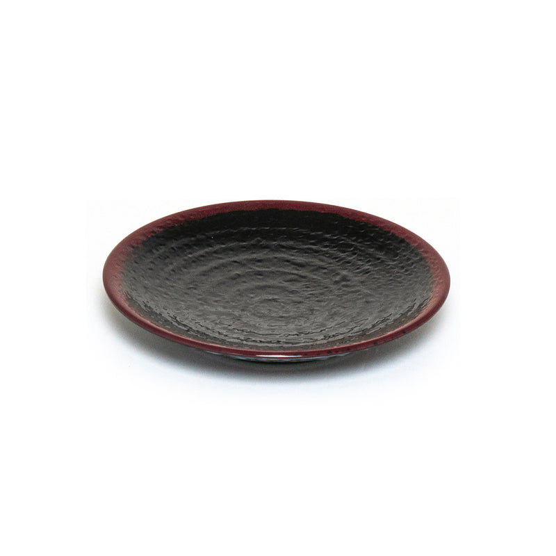 Tenmoku Melamine Round Plate — 4 in