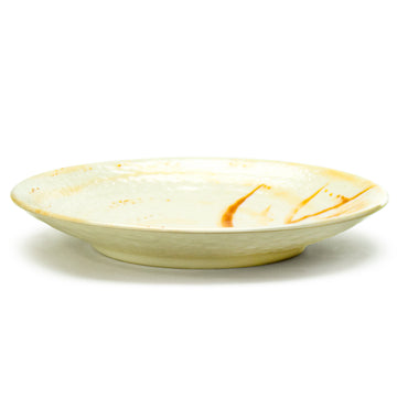 8-1/4" Melamine Round Plate Gold Orchid