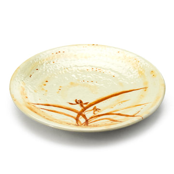 8-1/4" Melamine Round Plate Gold Orchid