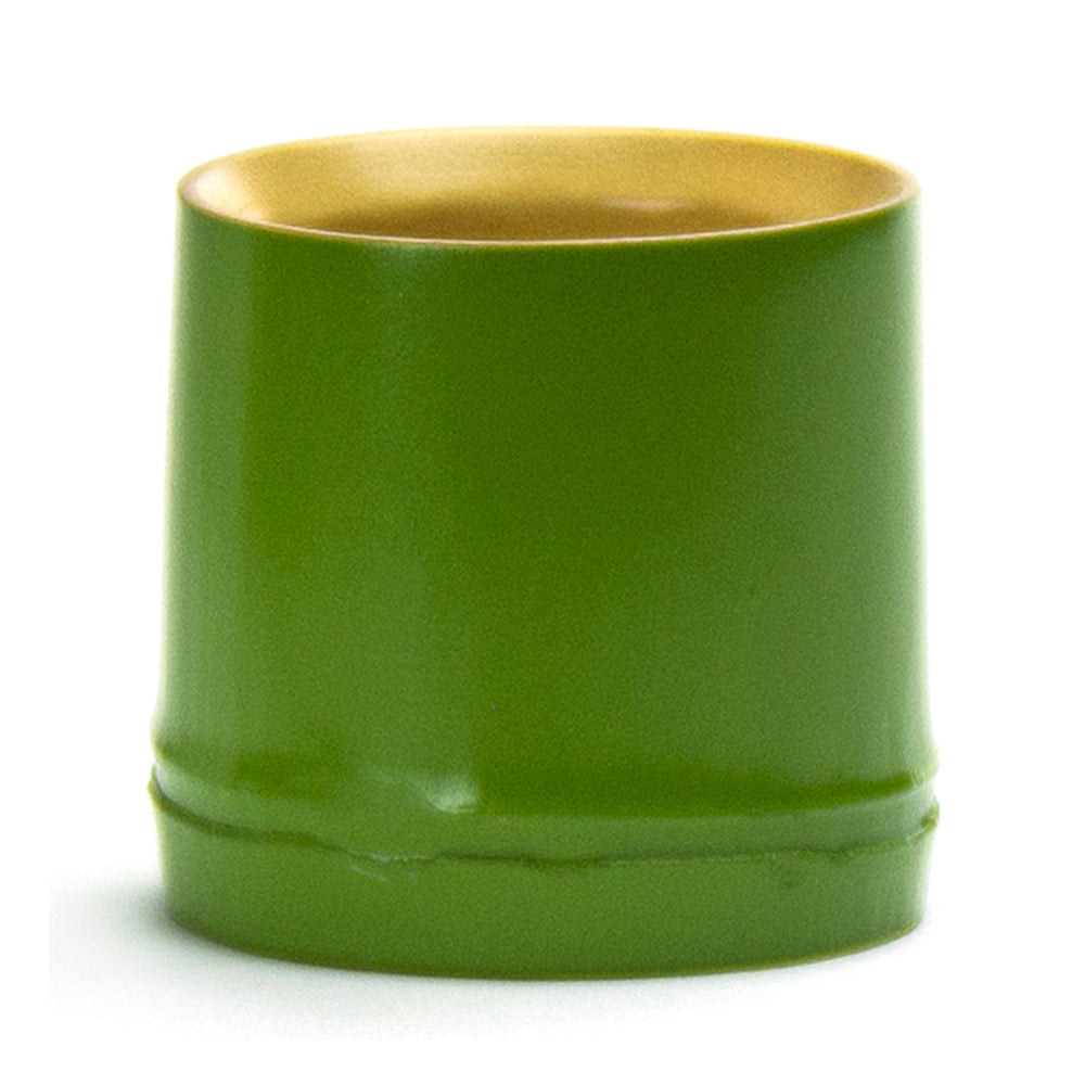 Plastic Sake Cup Green Bamboo 2"x2"