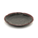 6″ Black & Brown Tenmoku Melamine Lotus-Shaped Plate