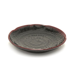 6" Melamine Lotus Shape Plate, Tenmoku