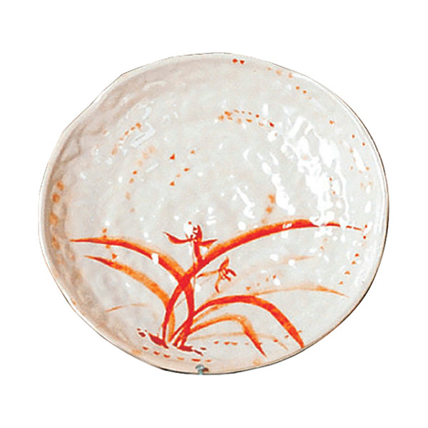 7-1/4" Melamine Lotus Shape Plate, Gold Orchid