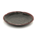 7¼″ Black & Brown Tenmoku Melamine Lotus-Shaped Plate