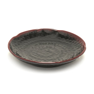 7-1/4" Melamine Lotus Shape Plate, Tenmoku