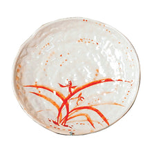 8¼″ Beige & Red Melamine Lotus Plate — Gold Orchid