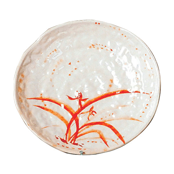 8-1/4" Melamine Lotus Shape Plate, Gold Orchid