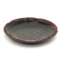 8¼″ Black & Brown Tenmoku Melamine Lotus-Shaped Plate