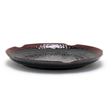 14" Melamine Lotus Shape Platter, Tenmoku