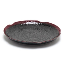 14″ Black & Brown Tenmoku Melamine Lotus-Shaped Platter