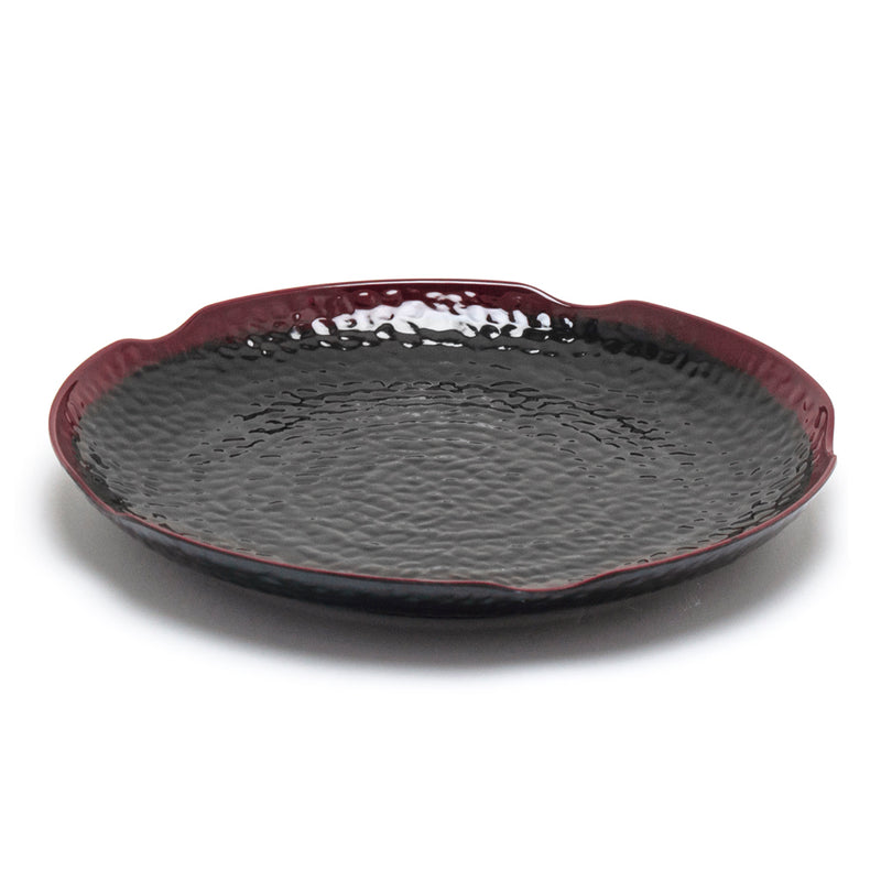 Tenmoku Melamine Lotus-Shaped Platter — 14 in