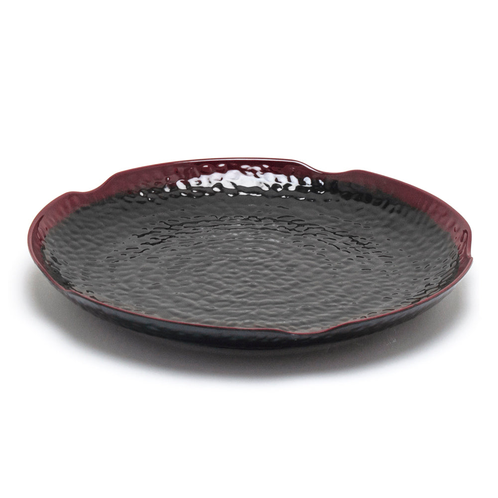 14" Melamine Lotus Shape Platter, Tenmoku