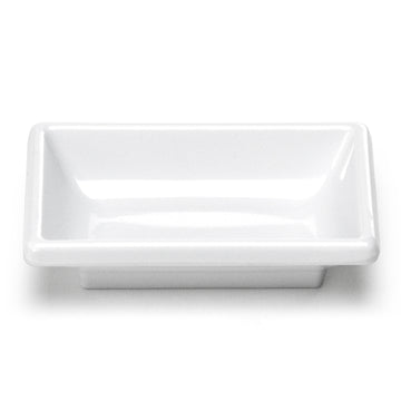 3-3/4" Melamine Rectangular Sauce Dish, White