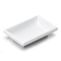 White Rectangular Melamine Sauce Dish — 2 oz