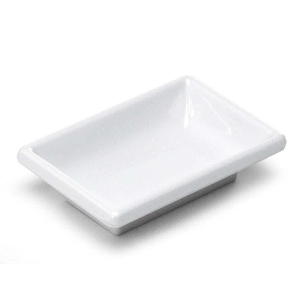 3-3/4" Melamine Rectangular Sauce Dish, White