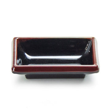 3-3/4" Melamine Rectangular Sauce Dish, Tenmoku