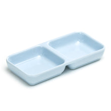 Blue Jade Melamine Twin Sauce Plate — 6 × 3 in