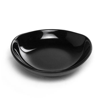 4-1/2" Melamine Round Saucer Dish, Black