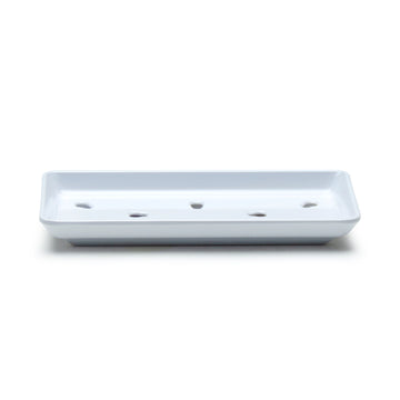 Melamine Sushi Case Plate Plastic, White 8" x 3-3/4"
