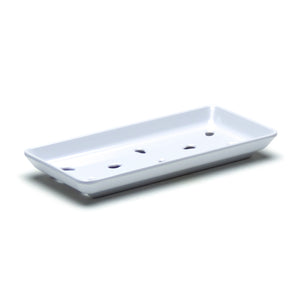 Melamine Sushi Case Plate Plastic, White 8" x 3-3/4"