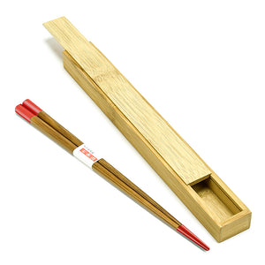 Wooden Chopstick w/ Case, Red