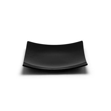 6" Melamine Square Flare Plate, Black