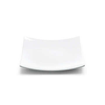 6" Melamine Square Flare Plate, White