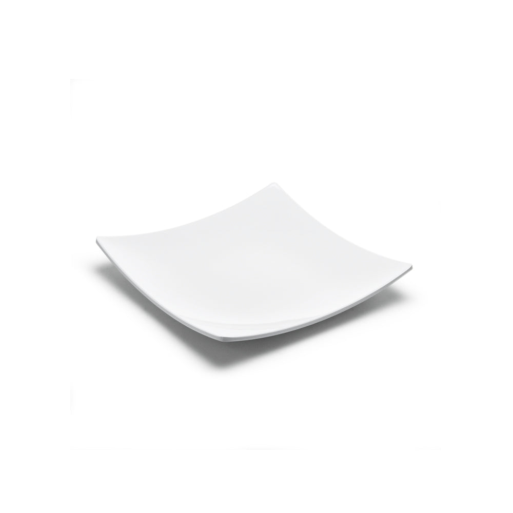 6" Melamine Square Flare Plate, White