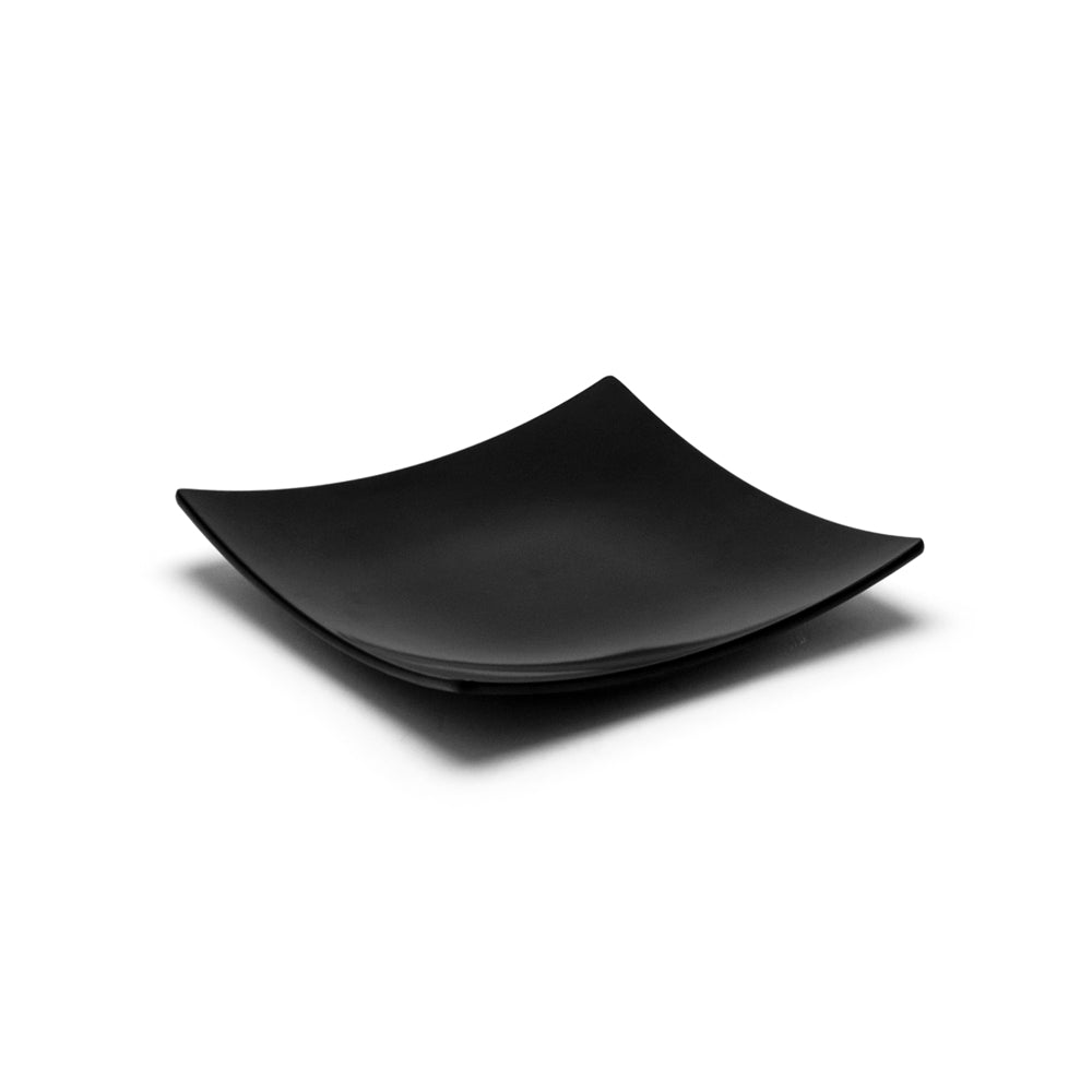 7-3/8" Melamine Square Flare Plate, Black