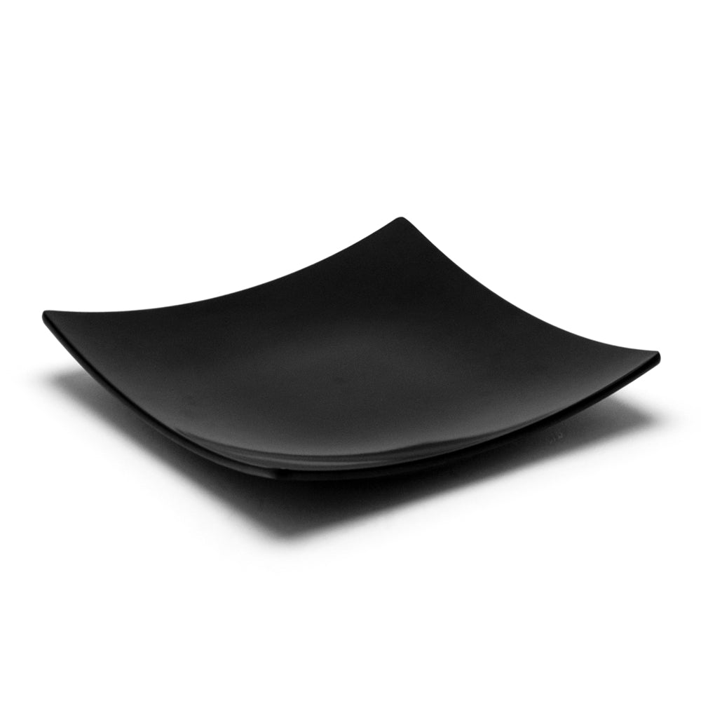 10" Melamine Square Flare Plate, Black