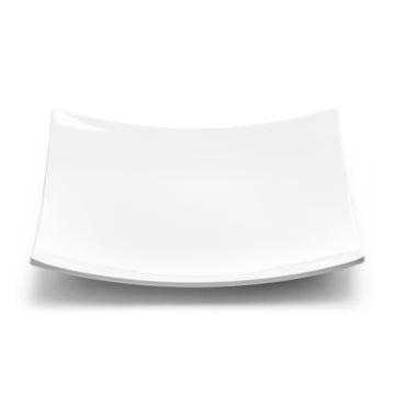 10" Melamine Square Flare Plate, White