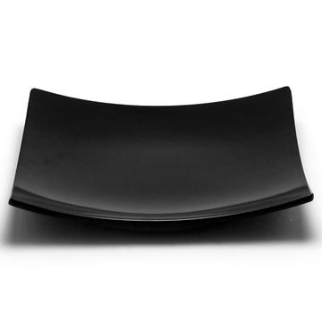 12-3/8" Melamine Square Flare Plate, Black