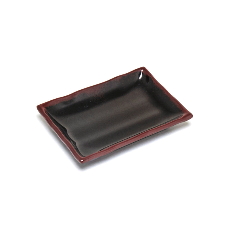 Tenmoku Melamine Rectangular Plate — 6¼ × 4¾ in