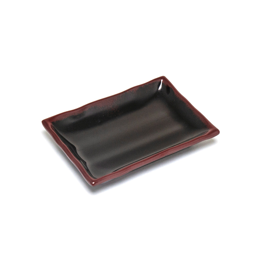 6-1/4" Melamine Rectangular Plate, Tenmoku