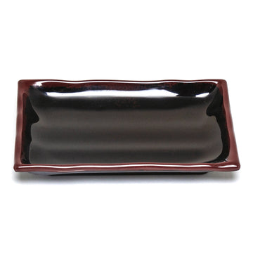 8-1/2" Melamine Wave Rectangular Plate, Tenmoku