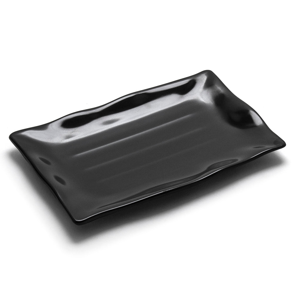 Melamine Rectangular Plate 11-1/4"x7-1/4", Black