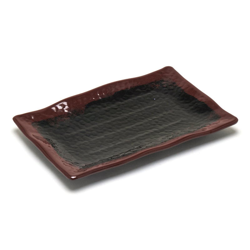 11¼″ × 7¼″ Black & Brown Tenmoku Melamine Plate