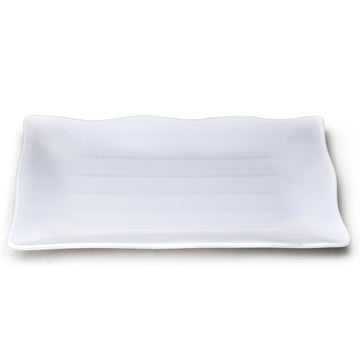 13-1/2"X9-1/8" Melamine Ripple Rim Rectangular Plate, White