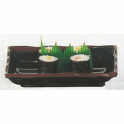 15-1/2" Melamine Rectangular Wave Plate, Tenmoku