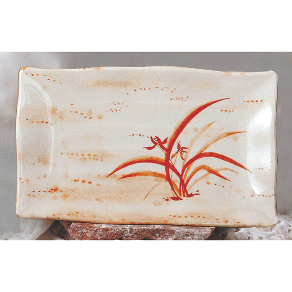 15-1/2" Melamine Rectangular Plate, Gold Orchid