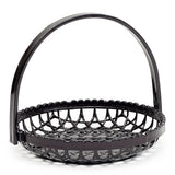 6⅞″ Black Lacquer Tempura Basket with Handle