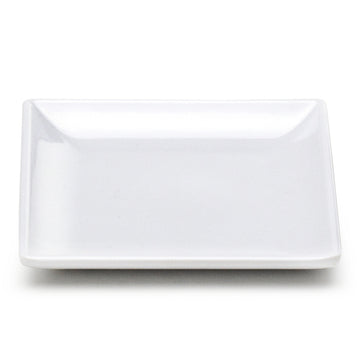 Melamine Square Flare Plate 4-1/2", White