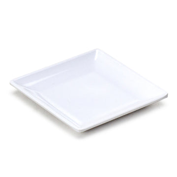 Melamine Square Flare Plate 4-1/2", White