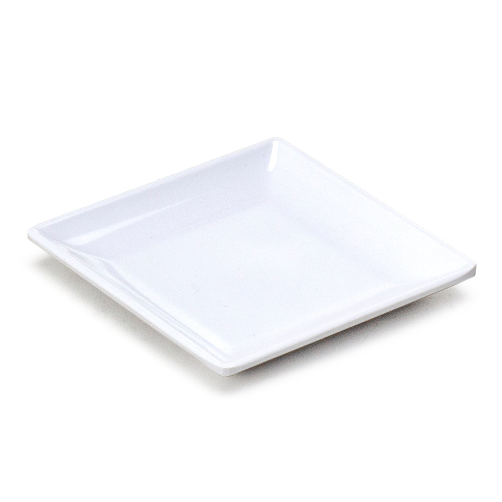 Melamine Square Flare Plate 4-1/2", White
