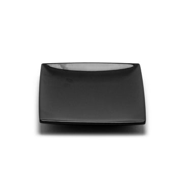 6" Melamine Square Flare Plate, Black