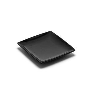 6" Melamine Square Flare Plate, Black